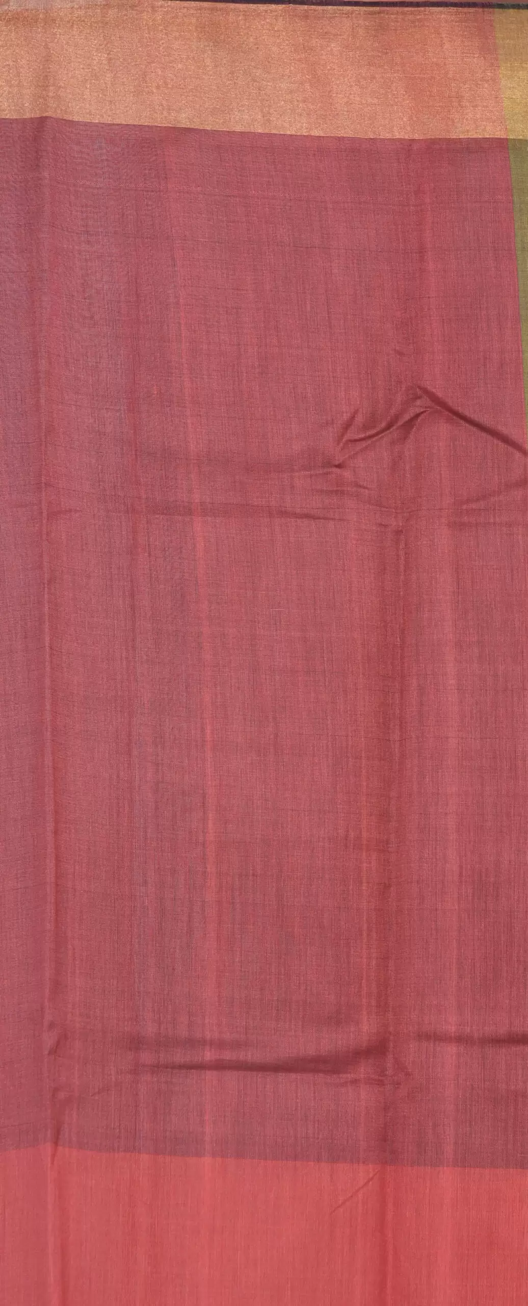 Olive Green & Red Woven Zari Banarasi Saree - Image 3