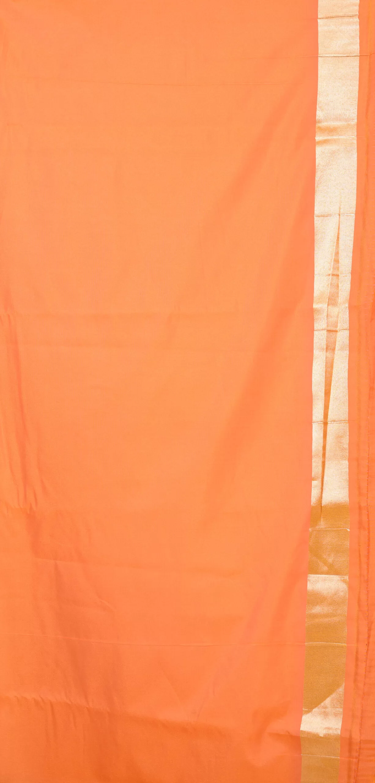 Orange & Pink Woven Banarasi Soft Silk Saree with Zari Border - Image 3