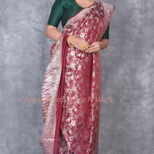 Maroon Wedding Banarasi Silk Saree