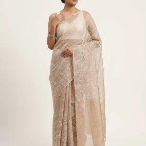 Soft Handloom Saree with Elegant Thread Work & Blouse Piece