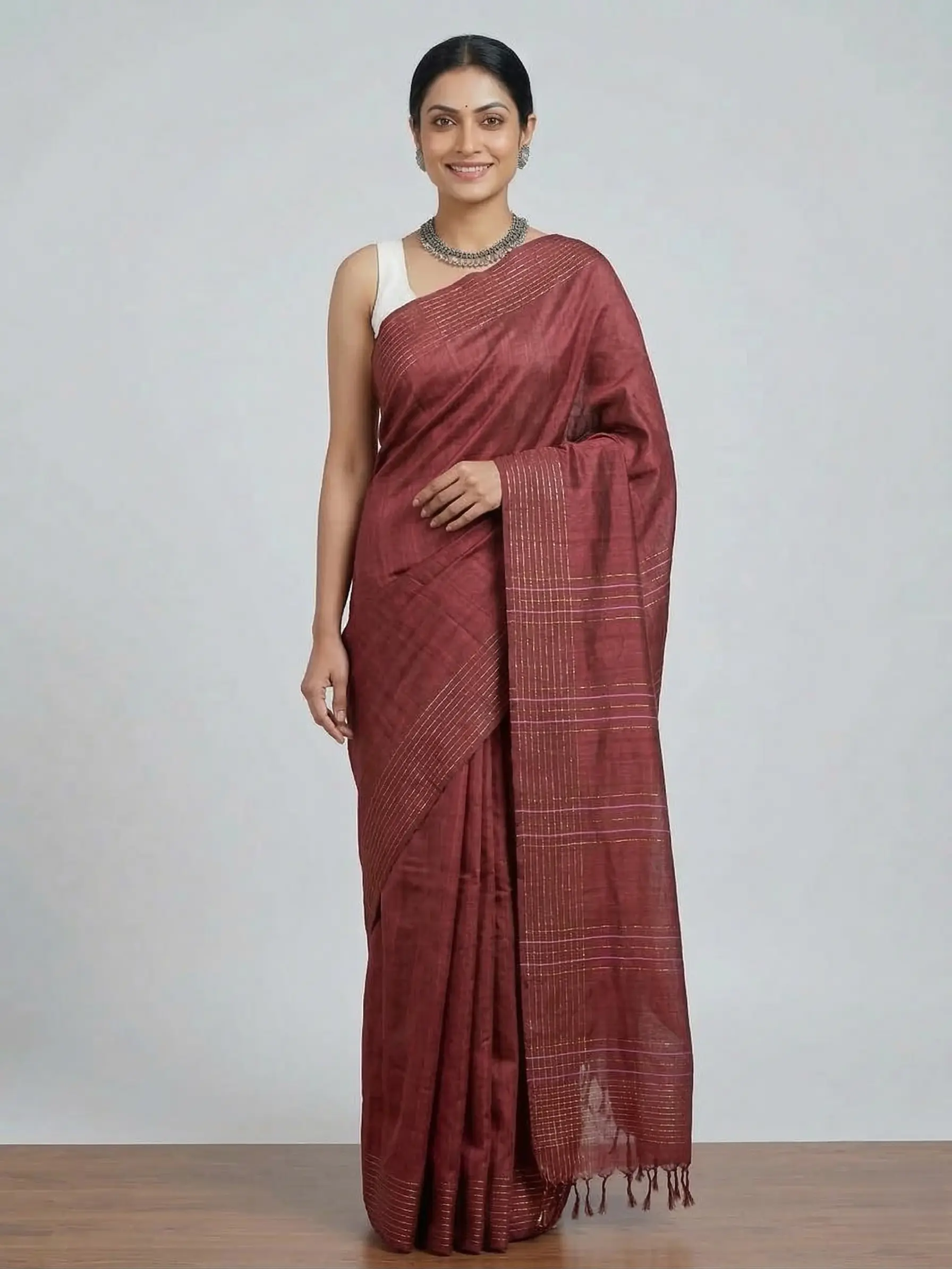 Semi Tussar Saree - Image 3