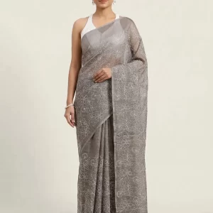 Soft Handloom Saree with Elegant Thread Work & Blouse Piece