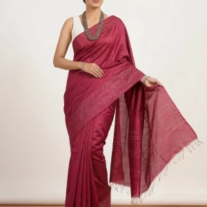 Semi Tussar Silk Saree – Subtle Luxury & Timeless Grace