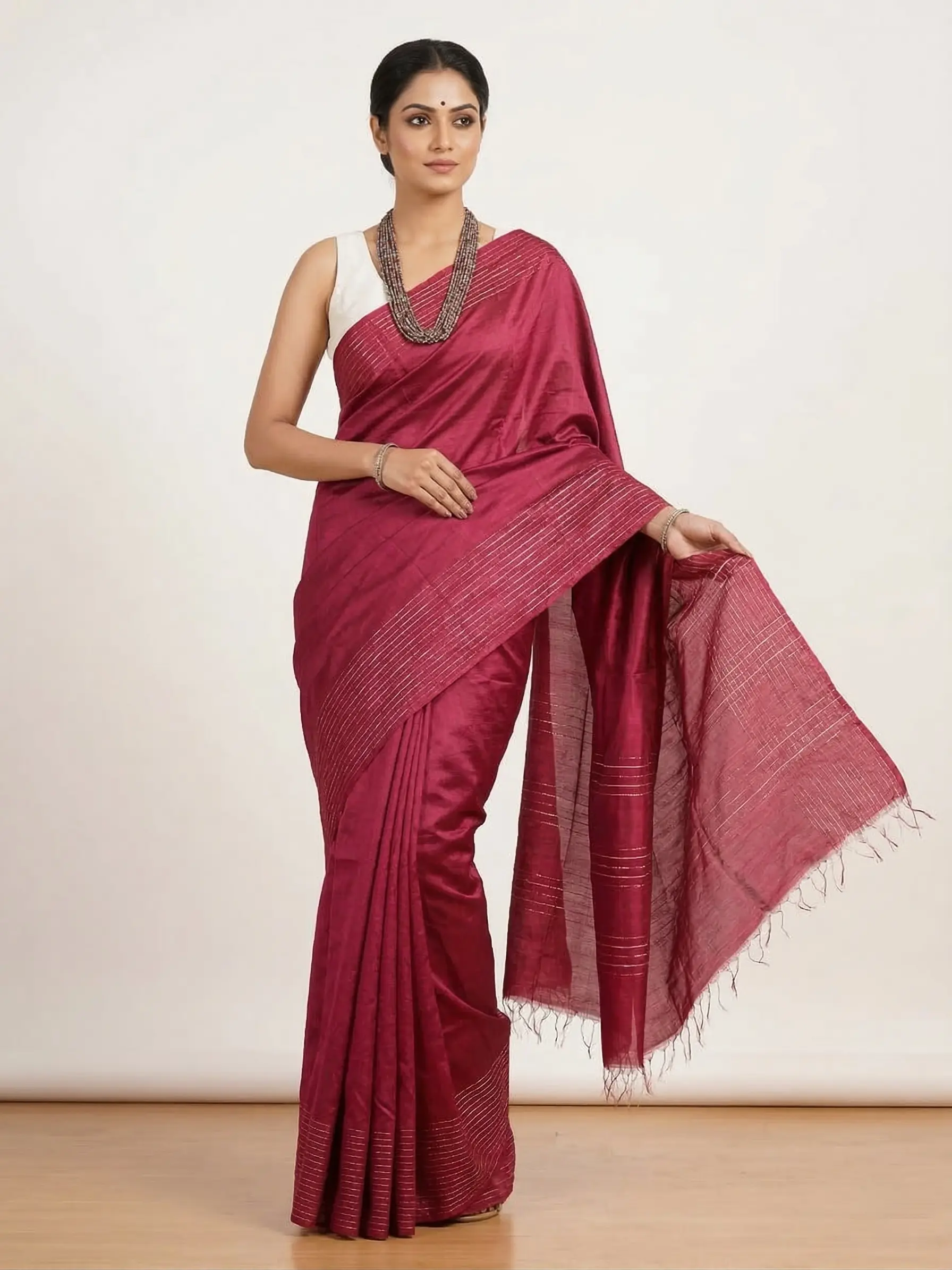 Semi Tussar Silk Saree – Subtle Luxury & Timeless Grace