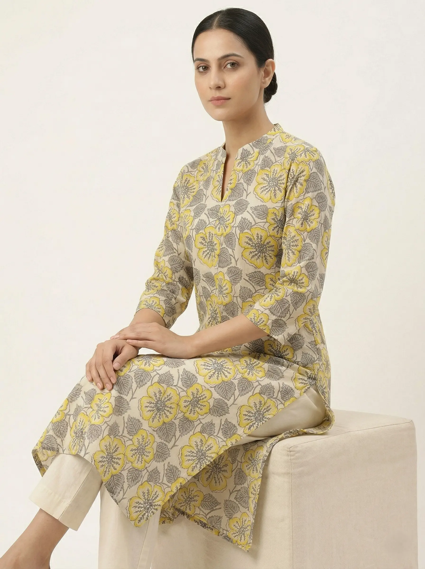 Pure Cotton Summer Ajrakh Printed Short Top - Image 3