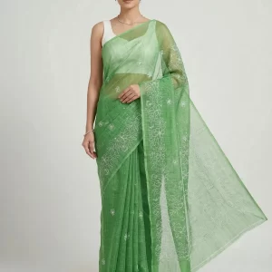 Soft Handloom Saree with Elegant Thread Work & Blouse Piece