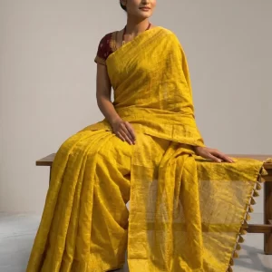 Elegant Semi Tussar Silk Saree with Matching Blouse Piece