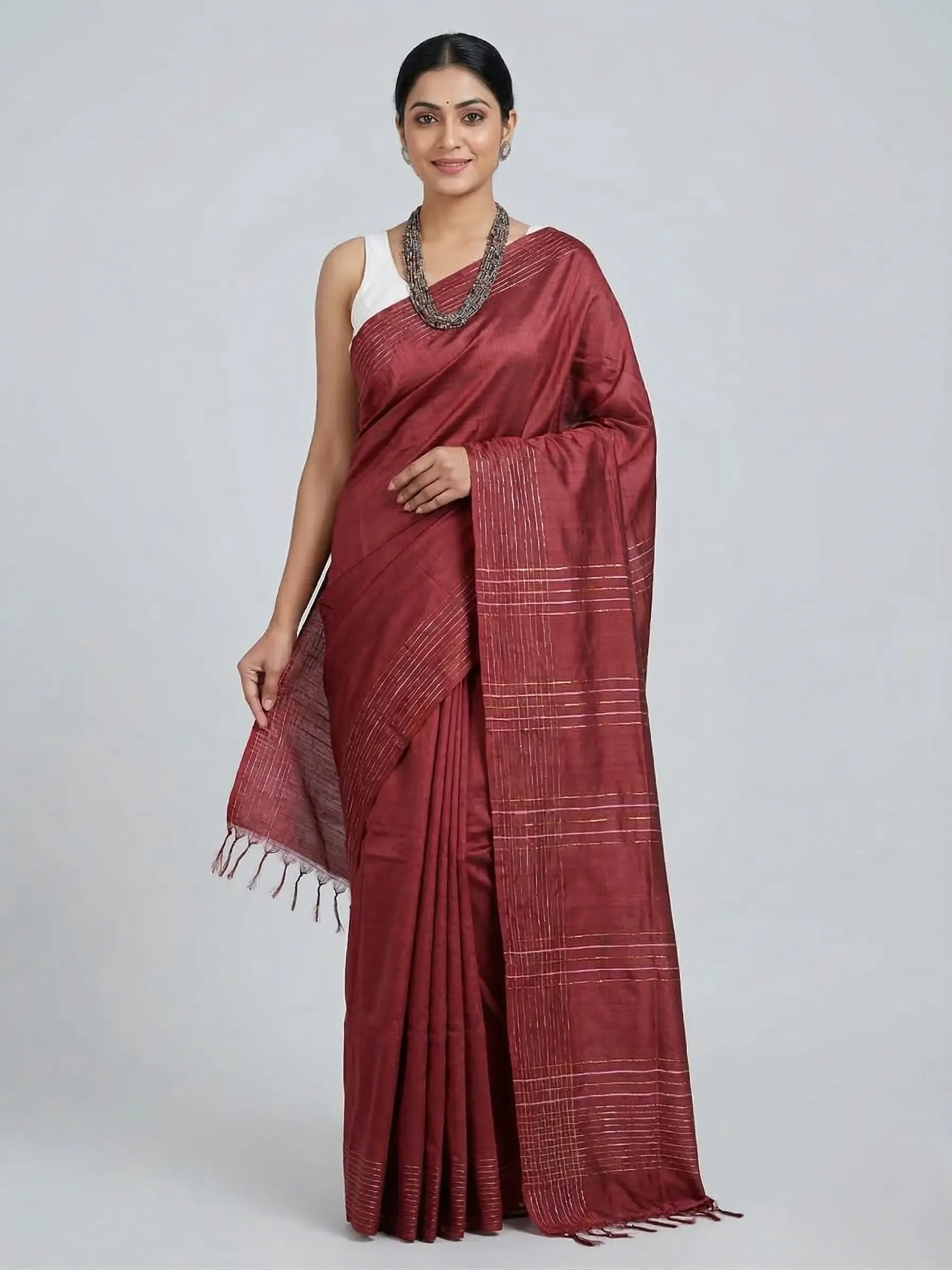 Semi Tussar Saree - Image 2