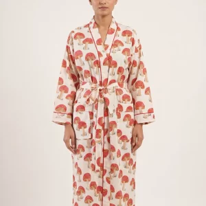 Artisanal Block Print Cotton Bathrobe