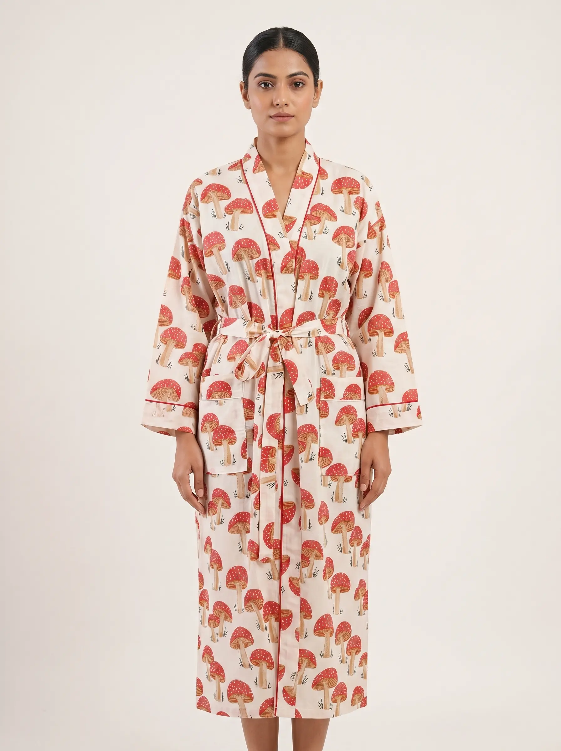Artisanal Block Print Cotton Bathrobe