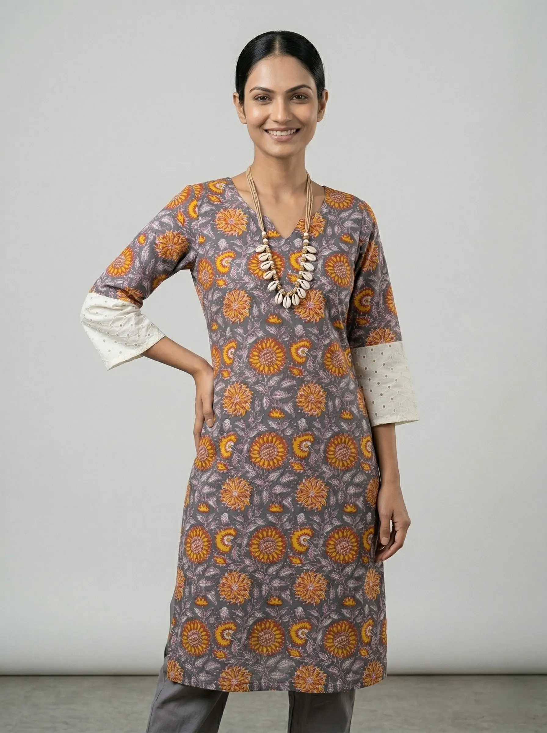 Classic Everyday Floral Cotton Kurti