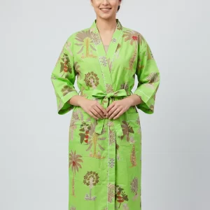 Pure Cotton Block Print Bathrobe