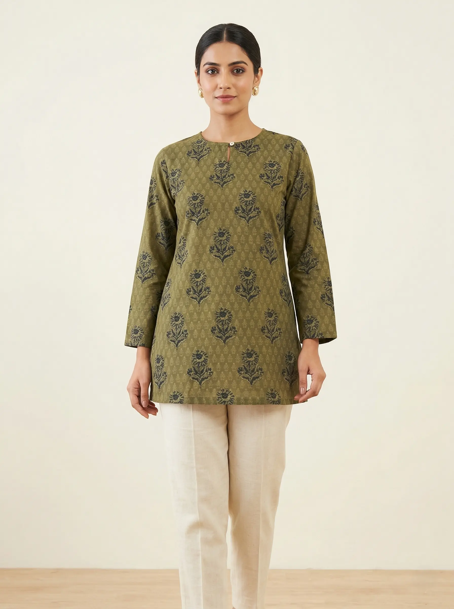 Pure Cotton Summer Ajrakh Printed Short Top