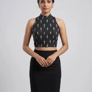 Monochrome Ikat Fusion Blouse