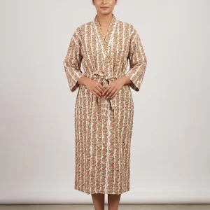 Classic Hand Block Print Bathrobe