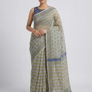 Elegant Kota Doria Summer Saree with Printed Pallu