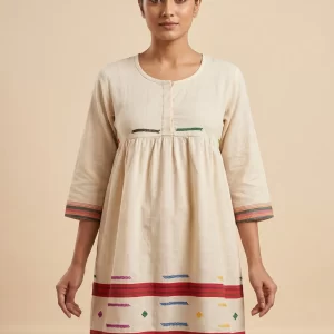 Elegant Ajrakh Bloom Pure Cotton Short Top for Women