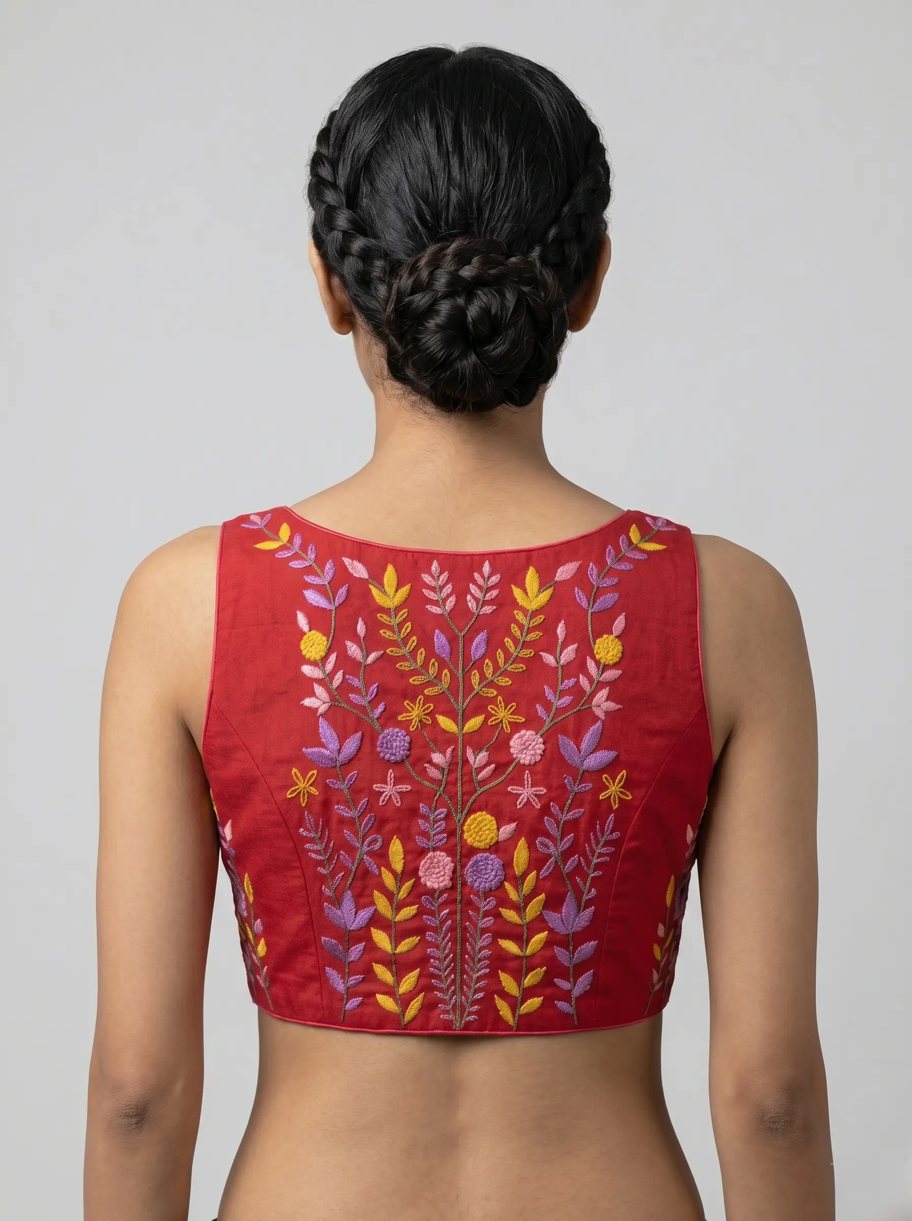 Embroidered Razor-Cut Padded Blouse - Image 2
