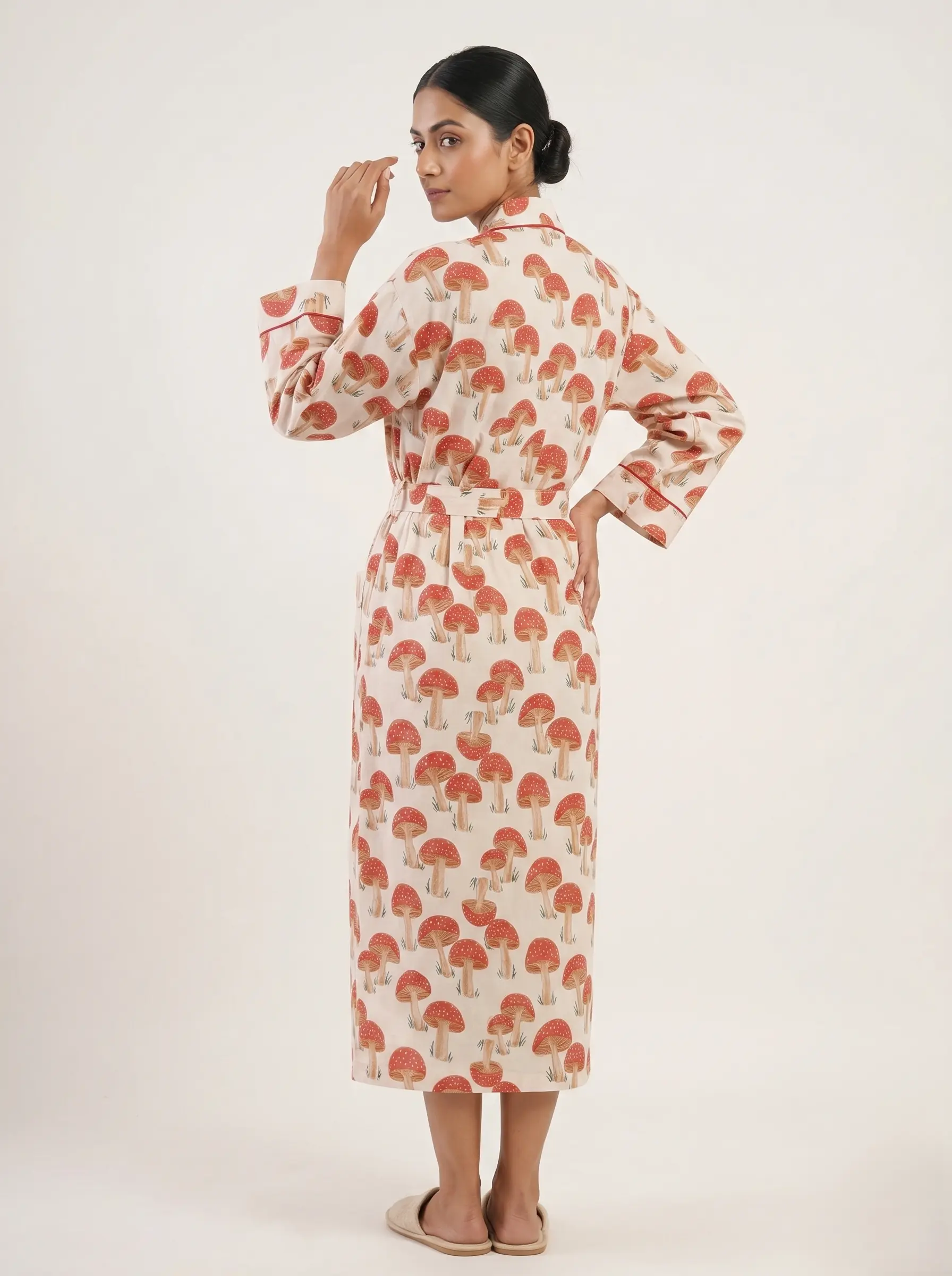 Artisanal Block Print Cotton Bathrobe - Image 2
