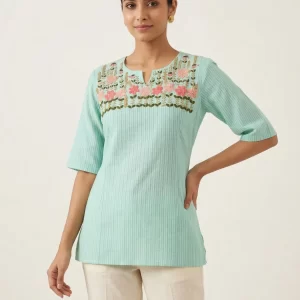 Pure Cotton Summer Ajrakh Printed Short Top