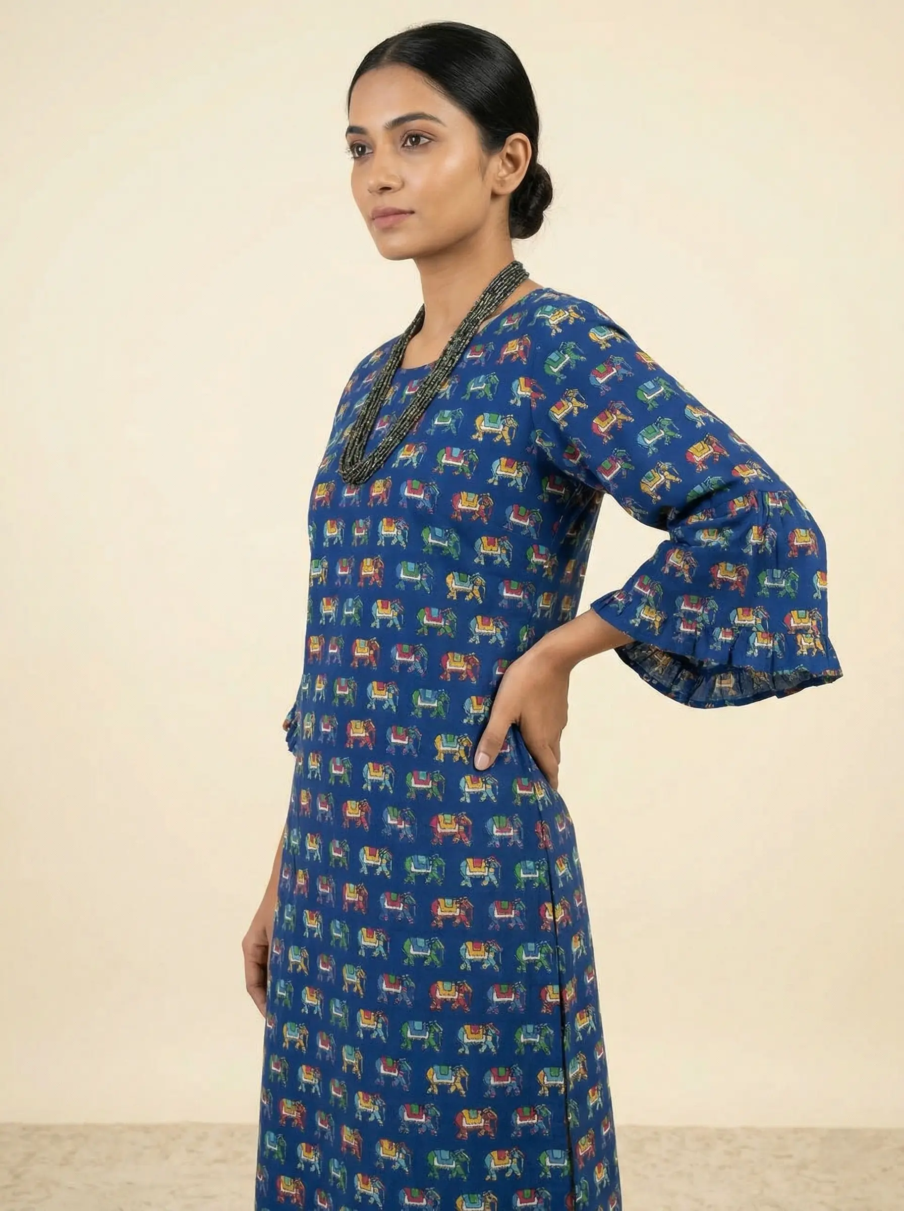 Graceful Bloom Floral Cotton Kurti - Image 2