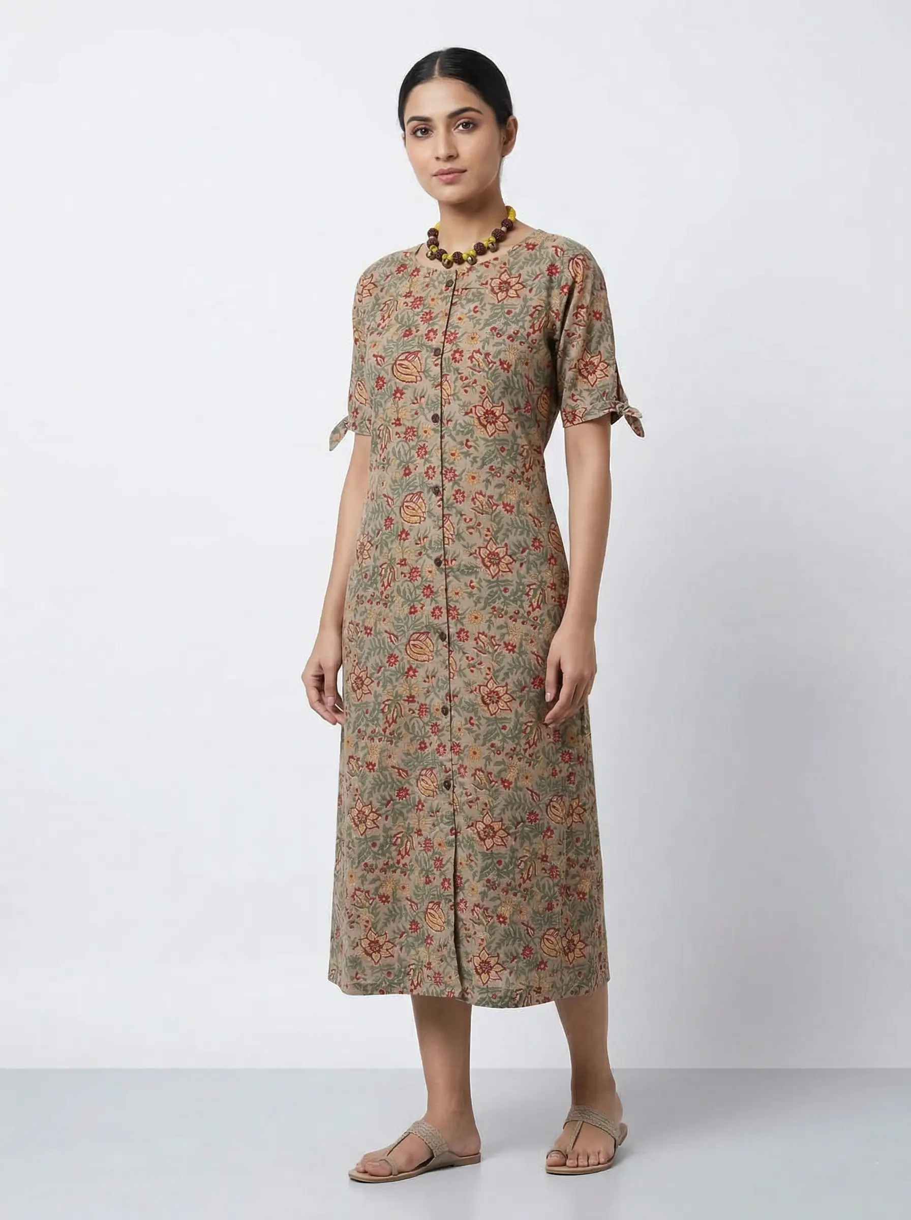 Women’s Everyday Floral Print U-Neck Kurti