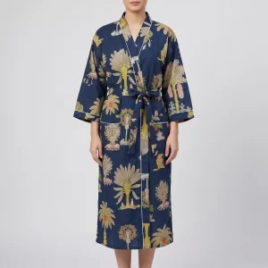 Lightweight Cotton Block Print Robe