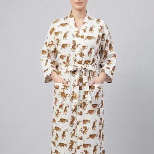 Cozy Cotton Block Print Bathrobe
