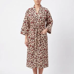 Soft Cotton Block Print Bathrobe