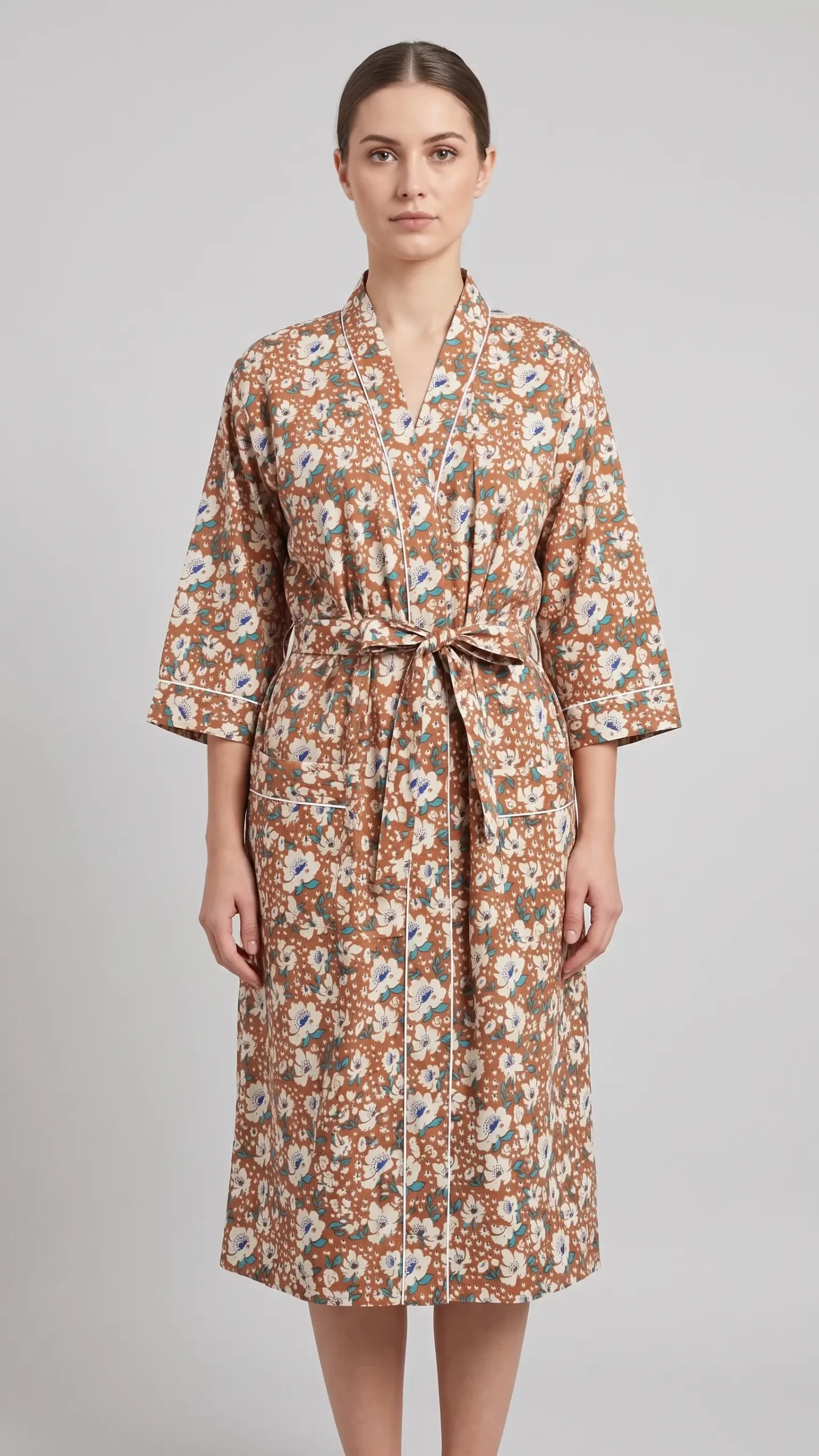 Everyday Nest Cotton Block Print Bathrobe