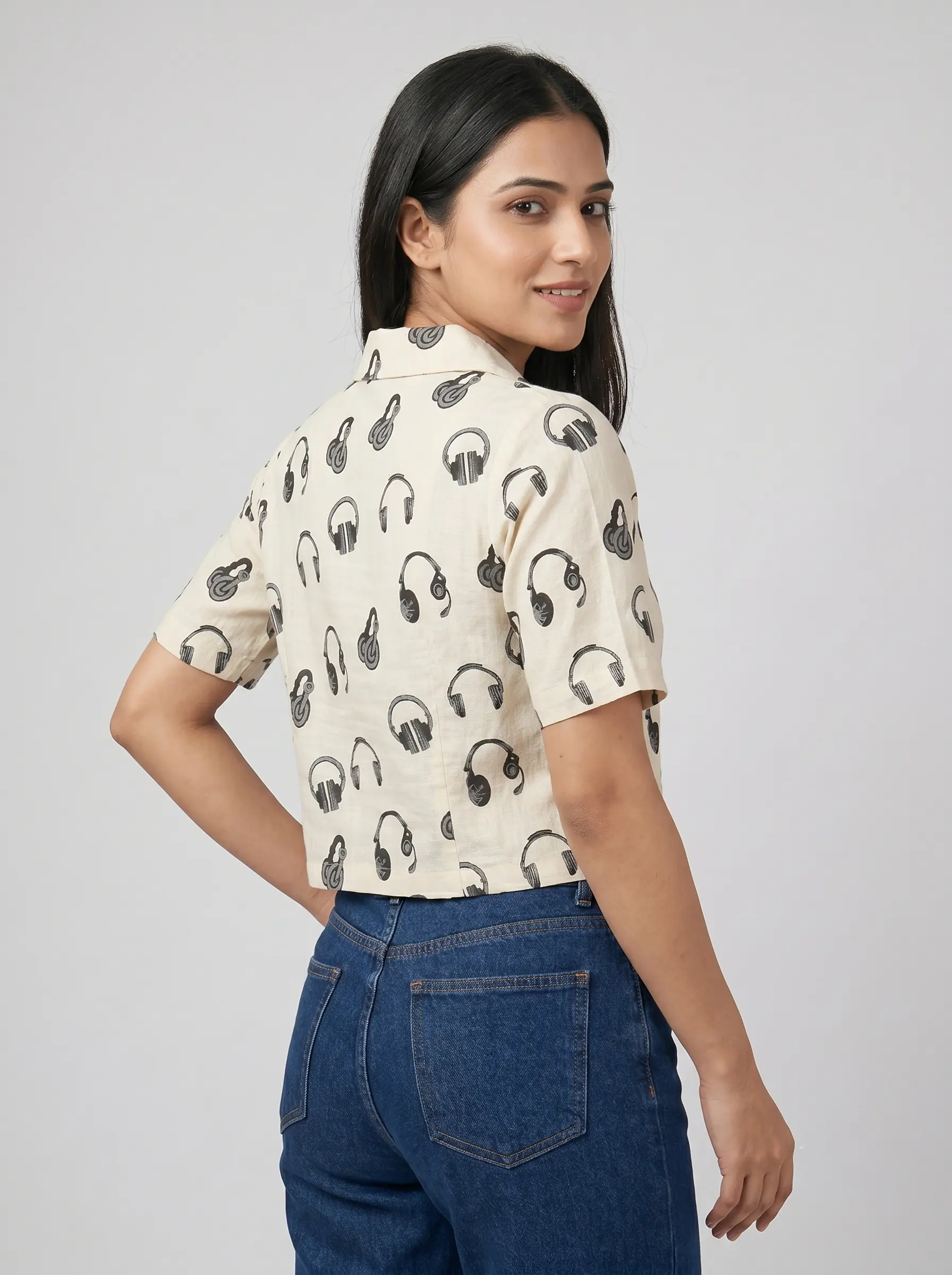 Modern Printed Cotton Short Top for Women - Image 2