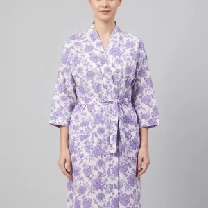 Quiet Comfort Cotton Block Print Bathrobe