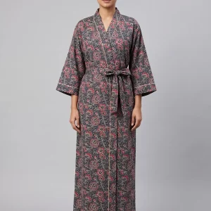 Easy Living Cotton Block Print Bathrobe