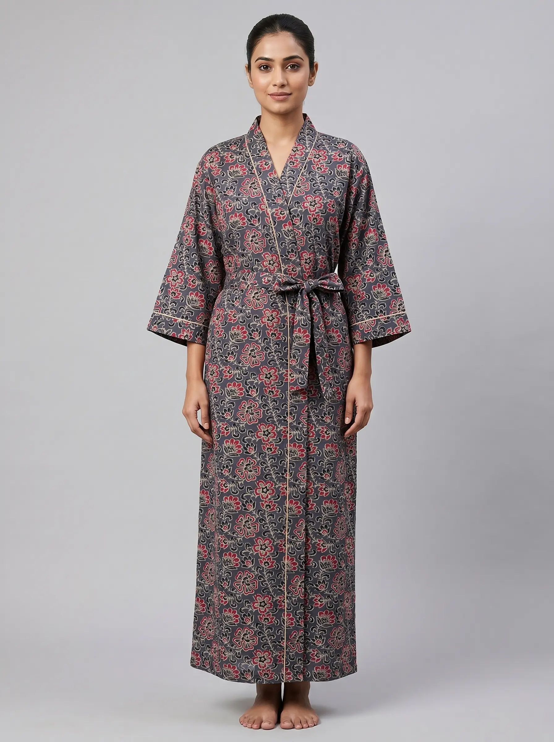 Easy Living Cotton Block Print Bathrobe