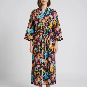 Elegant Cotton Block Print Bathrobe