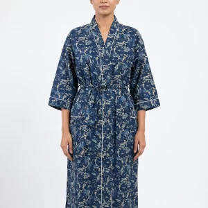 Pure Form Cotton Block Print Bathrobe