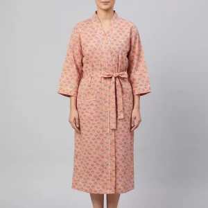 Serene Living Cotton Block Print Bathrobe