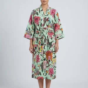 Timeless Cotton Block Print Bathrobe