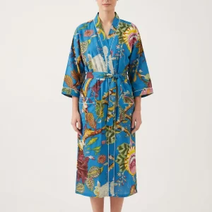 Hand Block Printed Cotton Bathrobe