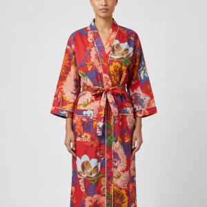 Soft Harmony Cotton Block Print Bathrobe