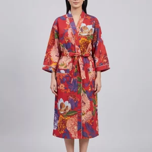Comfort Cotton Block Print Bathrobe