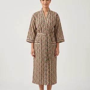 Natural Ease Cotton Block Print Bathrobe