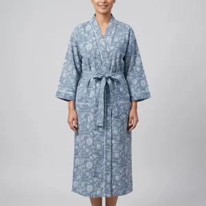 Signature Comfort Cotton Block Print Bathrobe