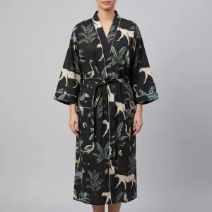Mindful Comfort Cotton Block Print Bathrobe