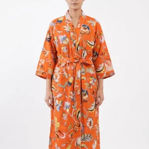 Warm Embrace Cotton Block Print Bathrobe