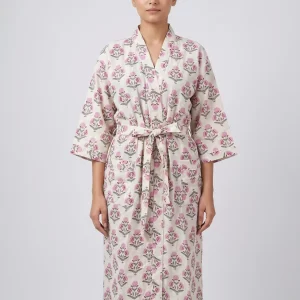 Warm Comfort Cotton Block Print Bathrobe