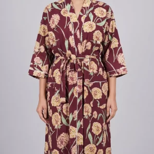 Tranquil Cotton Block Print Bathrobe