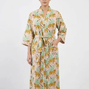 Luxe Cotton Block Print Bathrobe