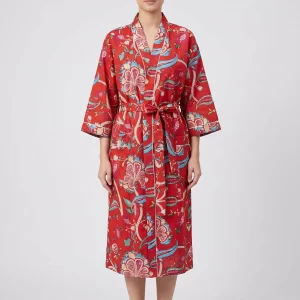 Graceful Ease Cotton Block Print Bathrobe