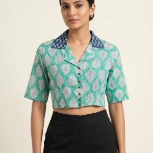 Fashionable Printed Cotton Crop Top for Everyday Wear